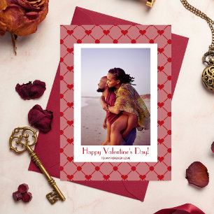 Tarjeta Festiva Cute Modern Red Hearts Foto Día de San Valentín