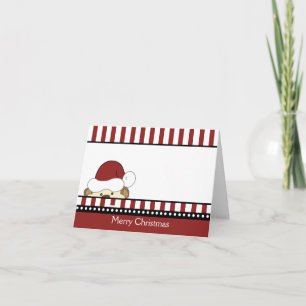 TARJETA FESTIVA CUTE MONKEY SANTA NAVIDADES CARTA