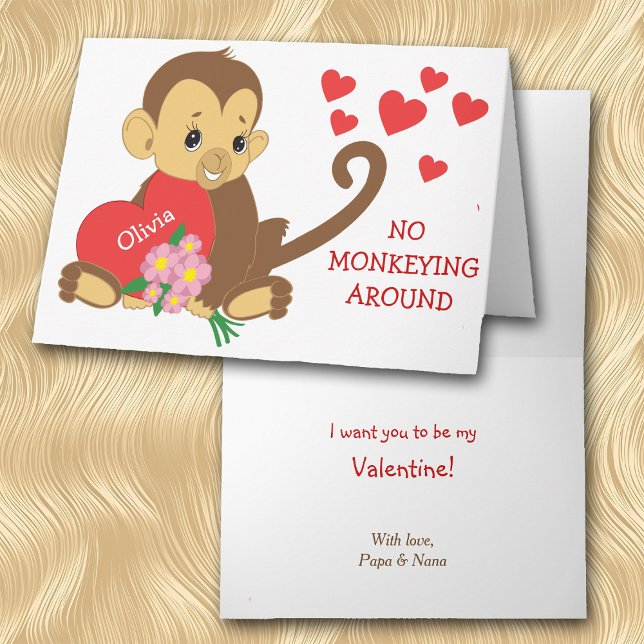 Tarjeta Festiva Cute Monkey Valentine (Subido por el creador)
