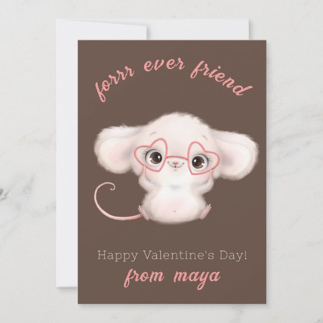 Tarjeta Festiva Cute mouse Classroom Valentcard (Anverso)