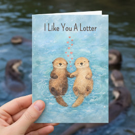 Tarjeta Festiva Cute nutria de San Valentín amor animal