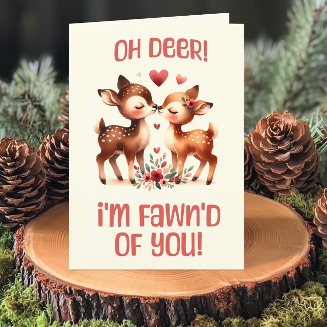 Tarjeta Festiva ¡Cute Oh Deer! Soy Fawn del Día de San Valentín (Subido por el creador)