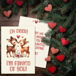 Tarjeta Festiva ¡Cute Oh Deer! Soy Fawn del Día de San Valentín