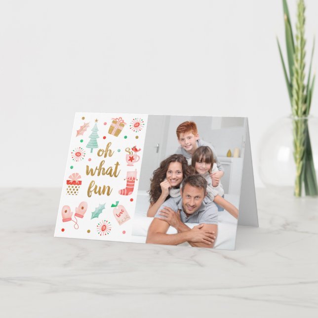 Tarjeta Festiva Cute oh qué Navidades divertidos foto (Anverso)