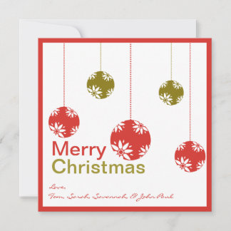 Tarjeta Festiva Cute Ornaments Merry Christmas Cards