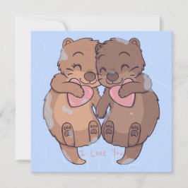 Tarjeta Festiva Cute Otters