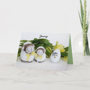 TARJETA FESTIVA CUTE OVEJAS FELIZ MÁS FÁCIL