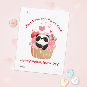 Tarjeta Festiva Cute Panda en Cupcake Personalizado Día de San Val