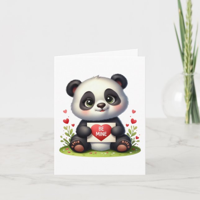 Tarjeta Festiva Cute Panda mío de San Valentín (Anverso)