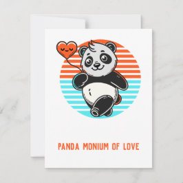 Tarjeta Festiva Cute Panda "Panda-monium of Love"