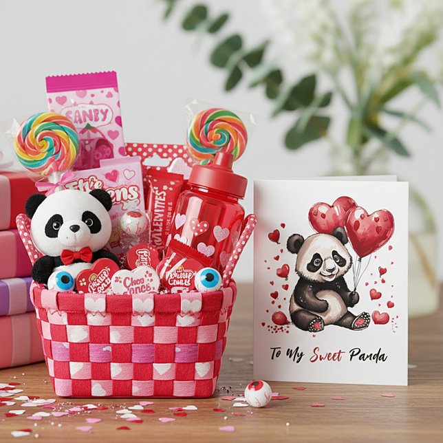 Tarjeta Festiva Cute panda personalizado valentine (Subido por el creador)