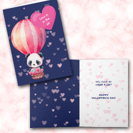 Tarjeta Festiva Cute Panda Tear Love in Air Valentine Card