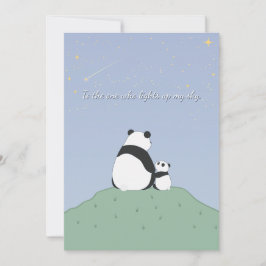 Tarjeta Festiva Cute Panda Under Stars