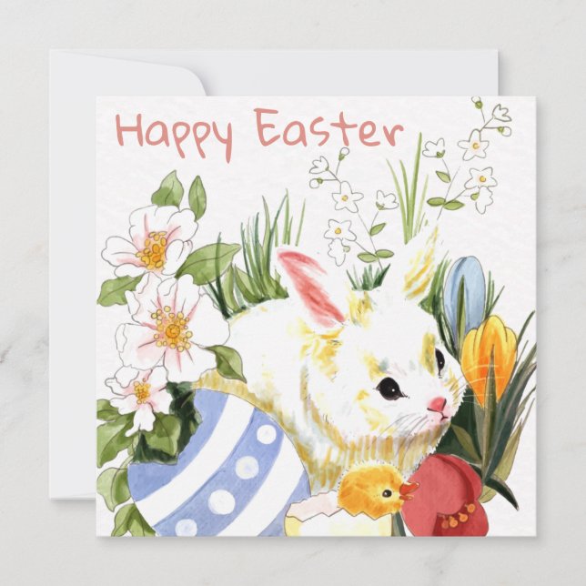 Tarjeta Festiva Cute Pascua (Anverso)
