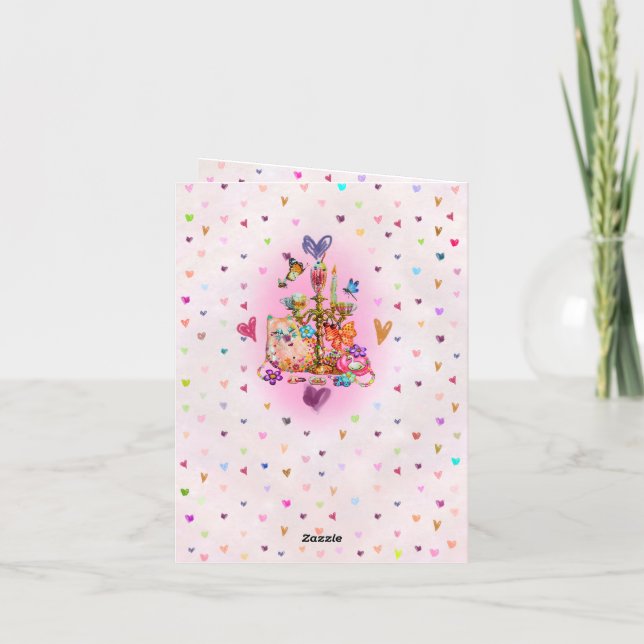 Tarjeta Festiva Cute Pastel (Reverso)