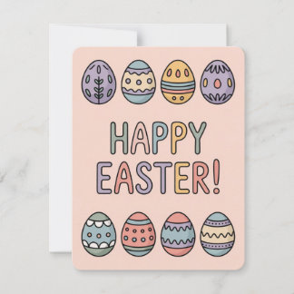 Tarjeta Festiva Cute Pastel Easter Eggs Spring Holiday Card