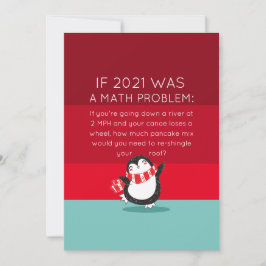 Tarjeta Festiva Cute Penguin Funny 2024 Math Quote Holiday Card