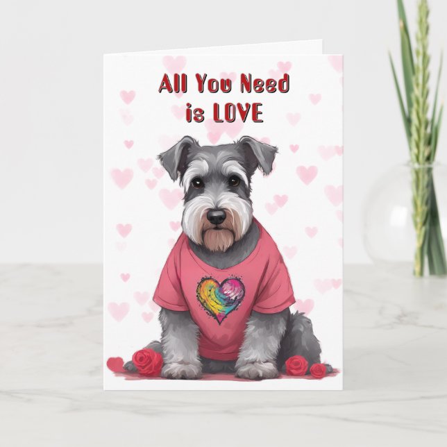 Tarjeta Festiva Cute perro Schnauzer todo lo que necesitas para Sa (Anverso)