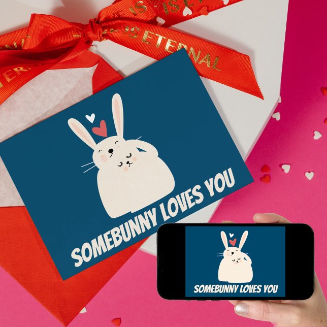 Tarjeta Festiva Cute Personalizado Silly Bunny Pun Valentcard Card (Subido por el creador)