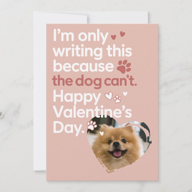 Tarjeta Festiva Cute Pet and Hearts Funny Retro Valentines (Anverso)