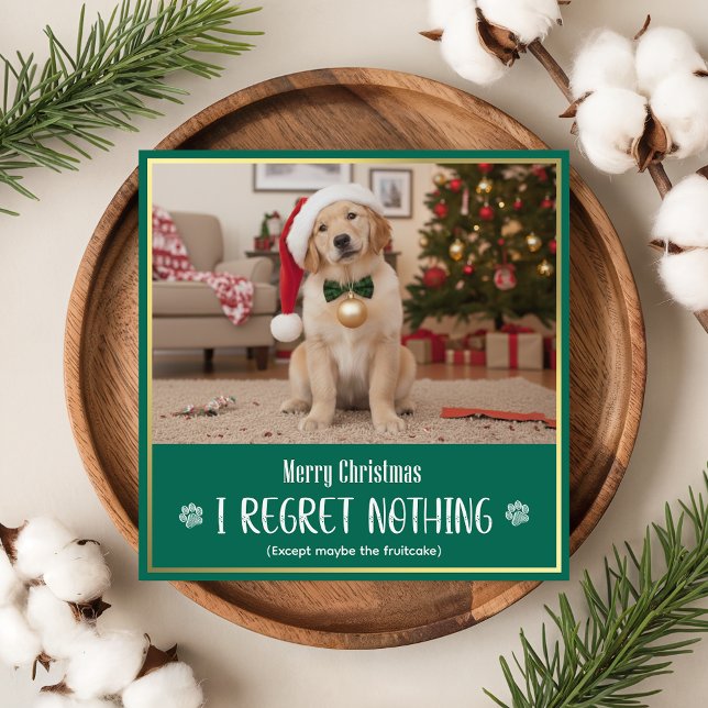 Tarjeta Festiva Cute Pet Dog Photo Funny Christmas Greeting (Subido por el creador)