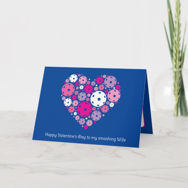 Tarjeta Festiva Cute Pickleball 💘 Día de San Valentín (Anverso)