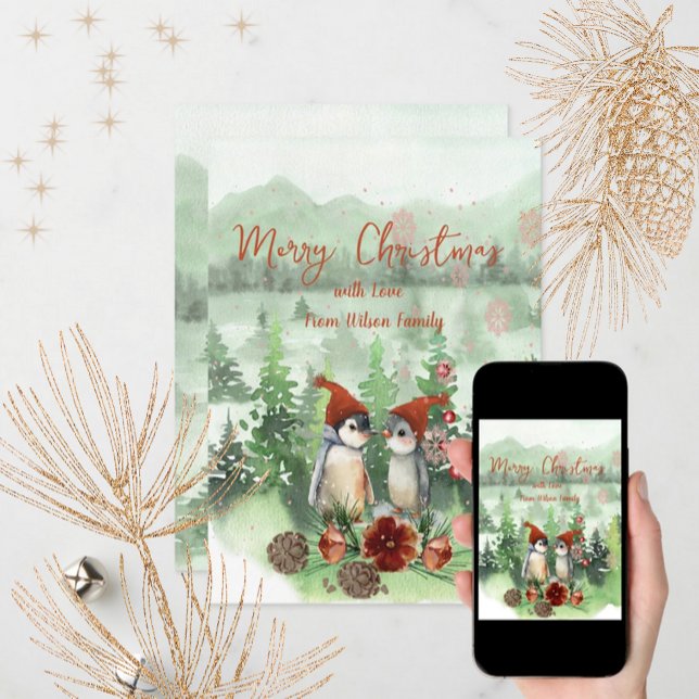 Tarjeta Festiva Cute pingüino (Subido por el creador)