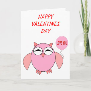 Tarjeta Festiva Cute Pink Love You Owen Personalizado Card