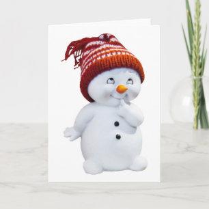 TARJETA FESTIVA CUTE PLAYFUL SNOWMAN
