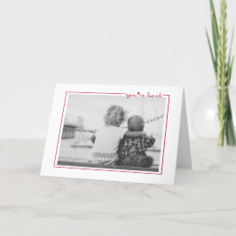 Tarjeta Festiva Cute Red Handwriter Te encanta el marco Valentine