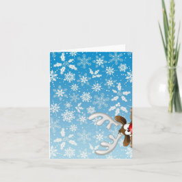 Tarjeta Festiva Cute reindeer and snowflakes on Christmas card