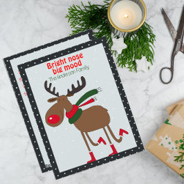 Tarjeta Festiva Cute reindeer christmas wish black retro Postcard