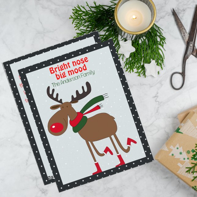 Tarjeta Festiva Cute reindeer christmas wish black retro Postcard (Subido por el creador)