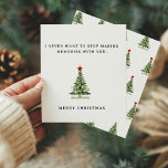Tarjeta Festiva Cute Romantic Merry Christmas Card Para Los Amante<br><div class="desc">Esta preciosa tarjeta de navidad romántica para los amantes es perfecta para crear momentos festivos. Con el conmovedor mensaje "Nunca quiero dejar de hacer Recuerdos contigo", y un minimalista diseño de pinos, es ideal para una tarjeta de Navidades de lujo personalizada para tu amante, esposo, esposa, novia o novio. La...</div>