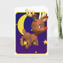 Tarjeta Festiva Cute Rudolph