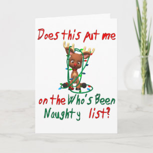 Tarjeta Festiva Cute Rudolph ha sido traviesa