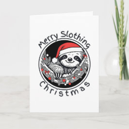 Tarjeta Festiva Cute Sloth Christmas Card – Merry Slothing Xmas