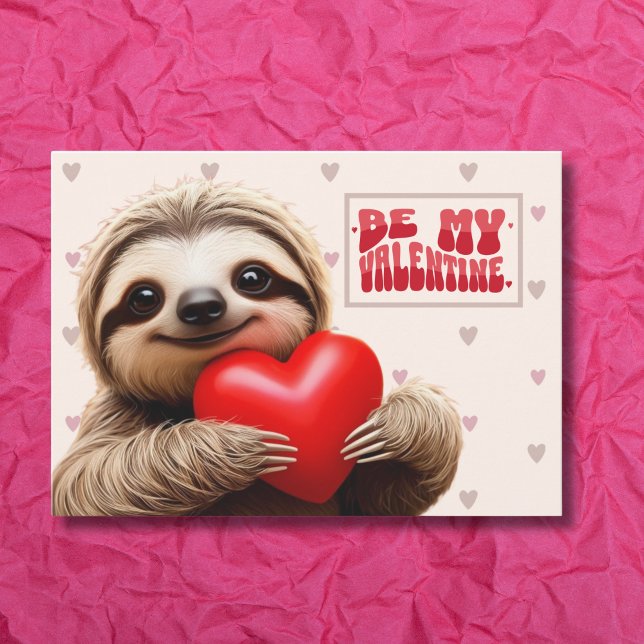 Tarjeta Festiva Cute Sloth "Te amo mucho lentammente" para San Val (Subido por el creador)