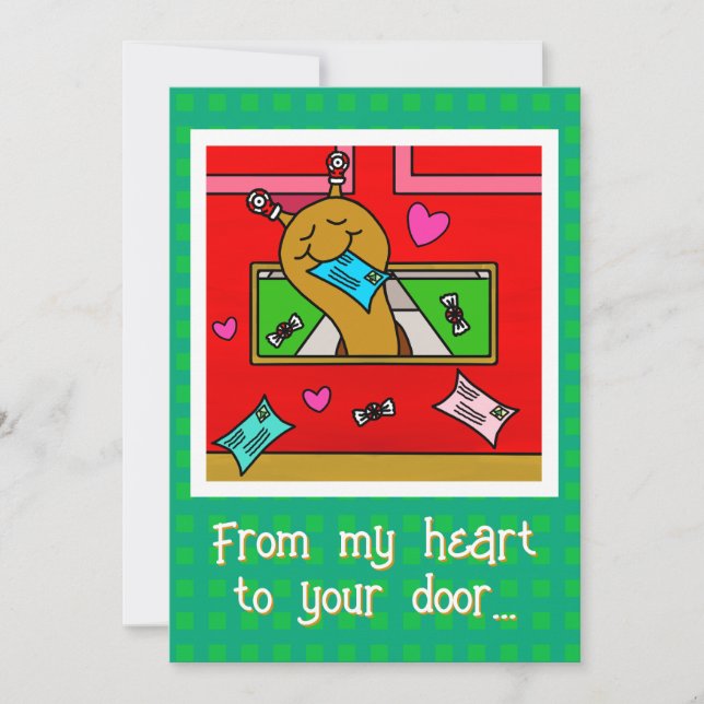 Tarjeta Festiva Cute Snail Christmas Mail  (Anverso)