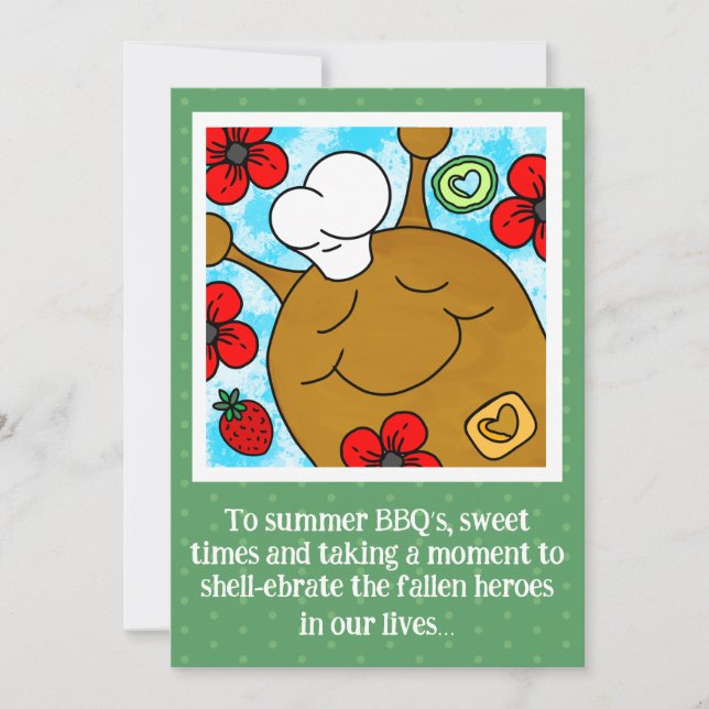 Tarjeta Festiva Cute Snowden Memorial Day BBQ (Anverso)