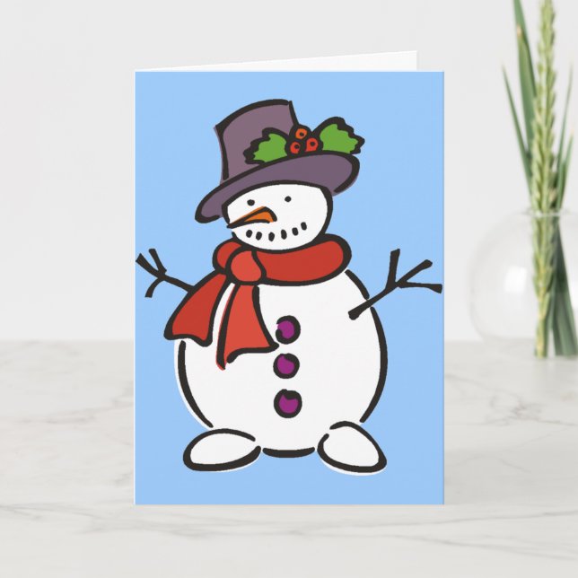 Tarjeta Festiva Cute Snowman (Anverso)