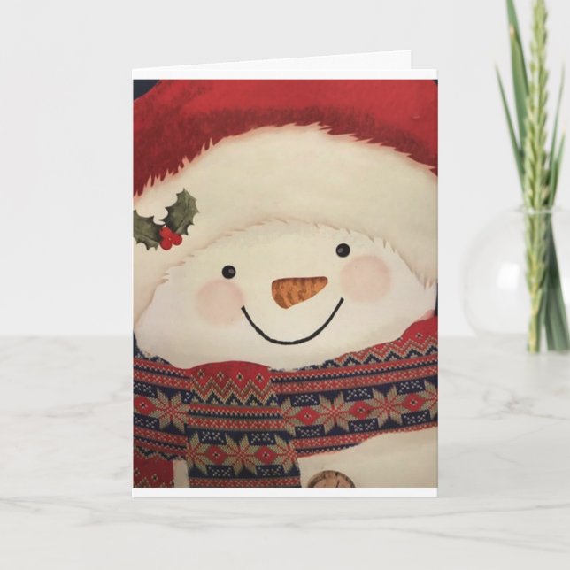 TARJETA FESTIVA **CUTE SNOWMAN** A "FAMILIA Y AMIGOS" (Anverso)