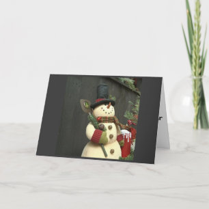TARJETA FESTIVA CUTE SNOWMAN DICE FELIZ NAVIDAD/FELIZ AÑO NUEVO