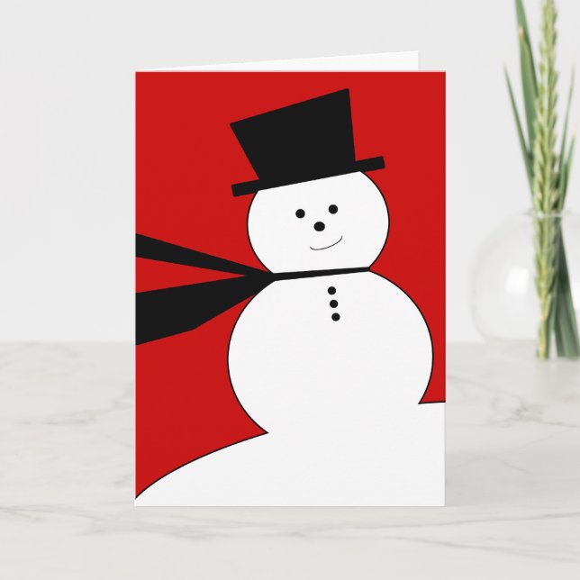 Tarjeta Festiva Cute Snowman Happy Holidays Card (Anverso)