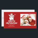 Tarjeta Festiva CUTE Snowman Merry Christmas Family Photo Card<br><div class="desc">Muestra tu estilo esta temporada navideña con nuestra super linda tarjeta de fotos familiar de navidad de muñecos de nieve puesta en un brillante fondo rojo. ¡Añade tu texto y foto y estás todo listo! Visite nuestras tiendas en www.celebrateitinvites.com y www.festeitholidays para toda nuestra línea de vacaciones!</div>