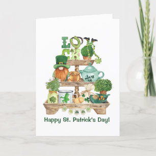 Tarjeta Festiva Cute soporte de baratijas irlandesas Feliz día de 
