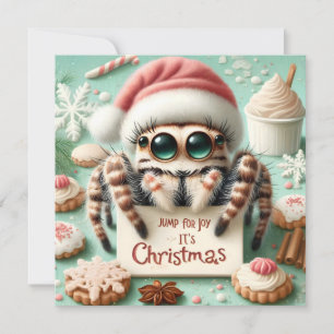 Tarjeta Festiva Cute Spider Jump for Joy It's Navidades Card