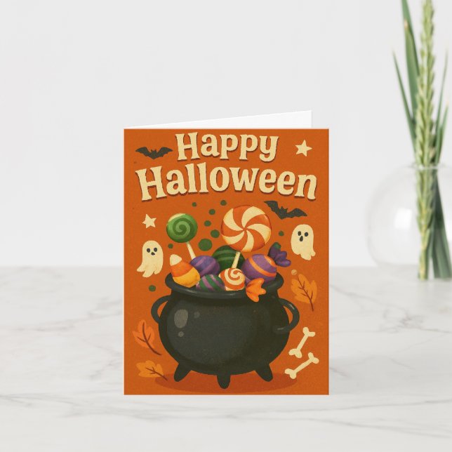 Tarjeta Festiva Cute Spooky Halloween  (Anverso)
