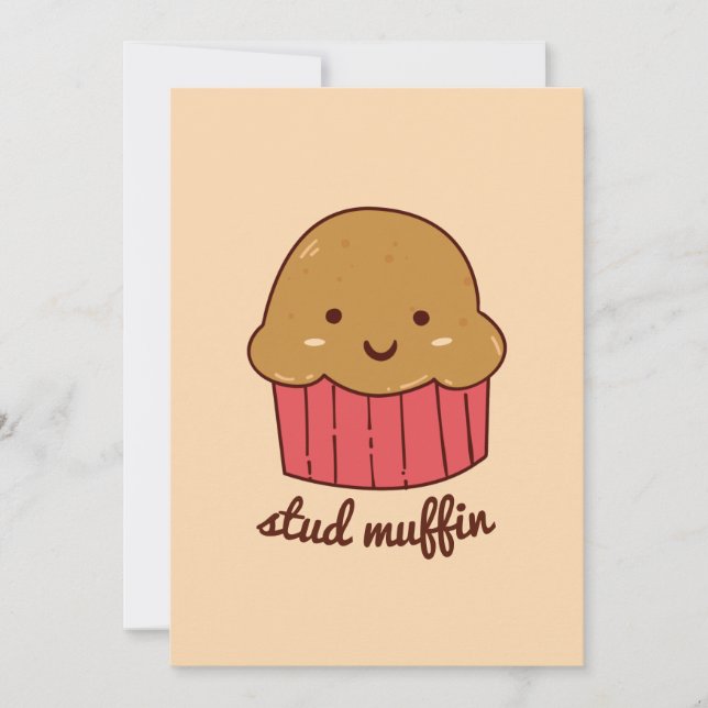 Tarjeta Festiva Cute Stud Muffin Valentine (Anverso)