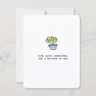 Tarjeta Festiva Cute Succulent Sympathy Card